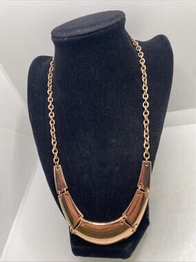 Womens Rose Gold Bib Chain Necklace